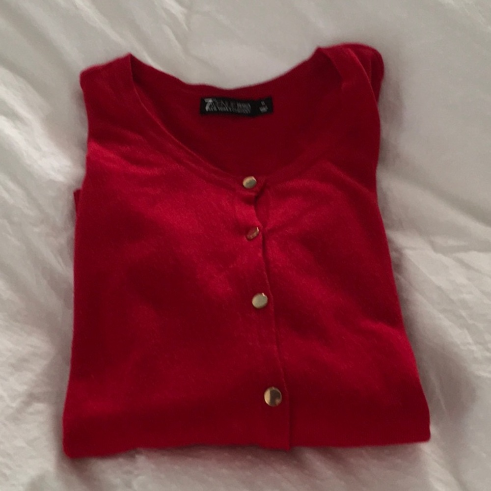 NWOT - Women’s Red Button Down Sweater